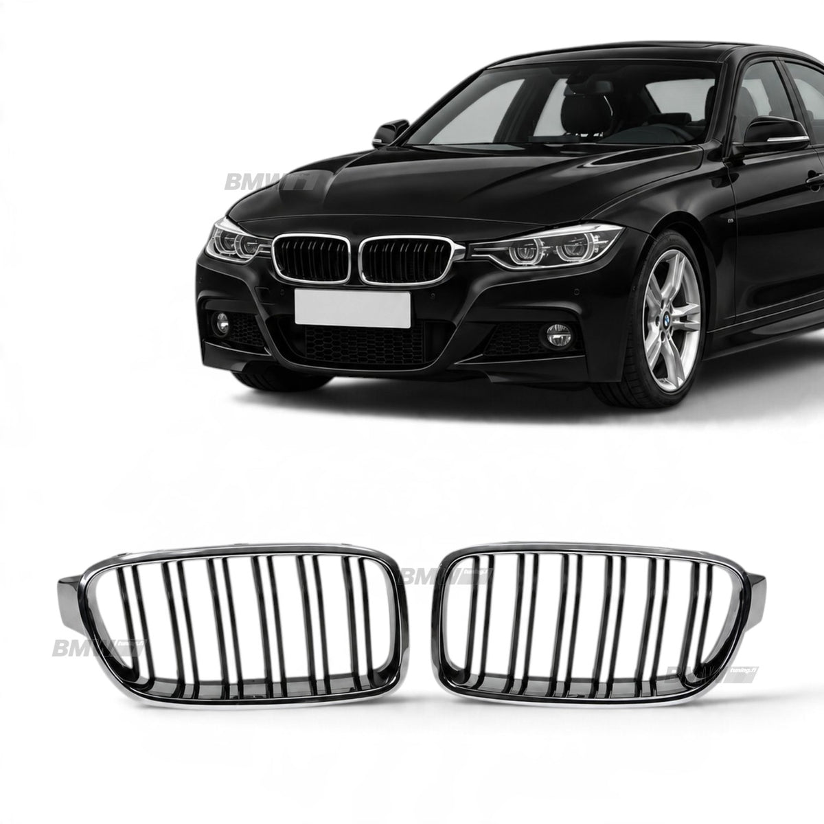 BMW F30 F31 M Look munuaiset, Kromi/Kiiltävän mustat