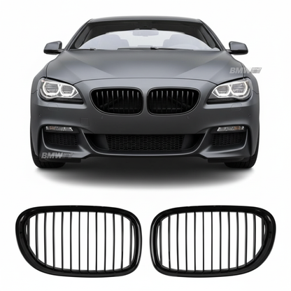 BMW F01 F02 Single Grilles, Gloss Black