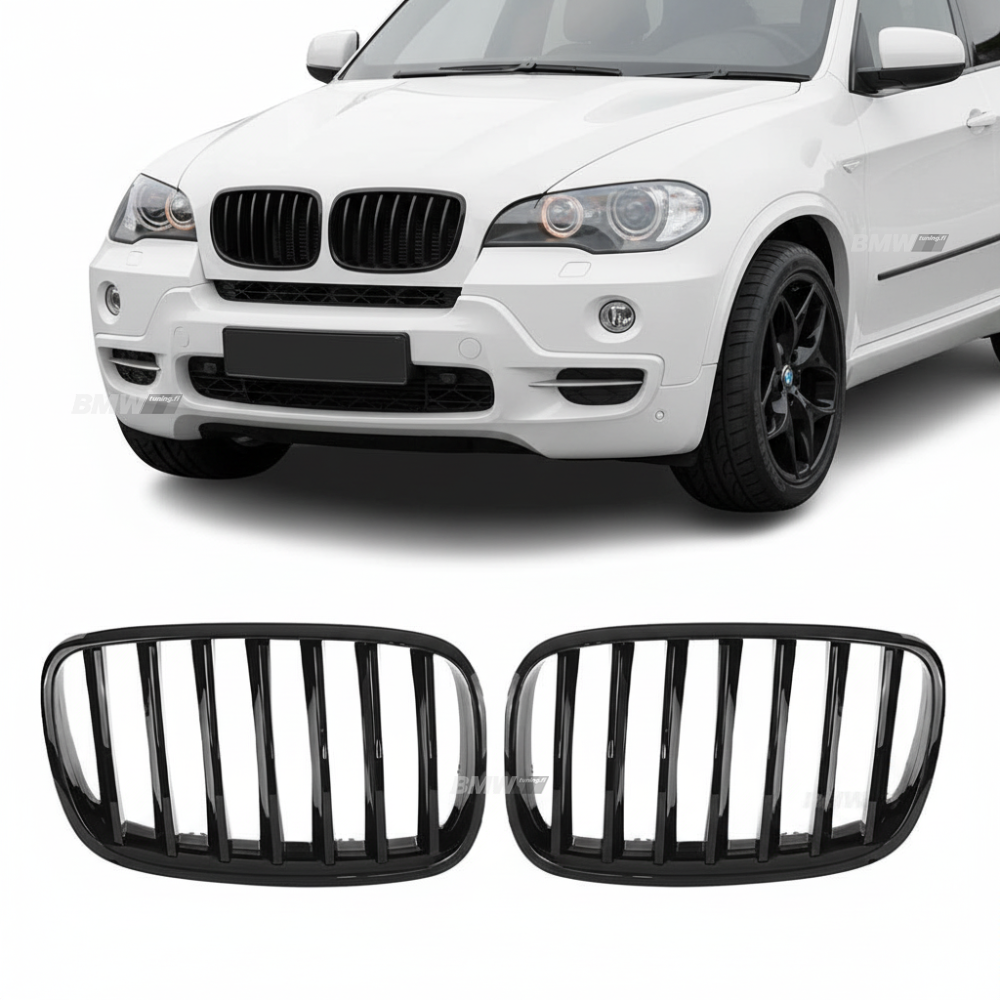 BMW E70 E71 Single-Look Munuaiset, Kiiltävän Mustat